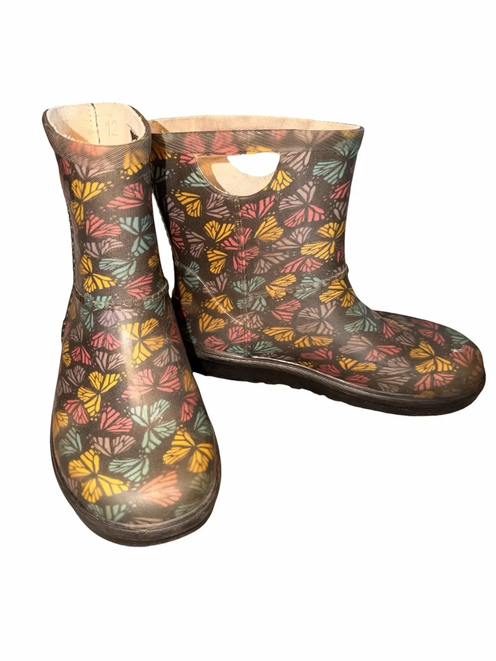 UGG Kids Rain Boots Multicolor Butterfly Print Size 12